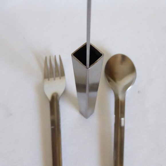 NEW ZELCO BRAND COMPACT CAMPING PICNIC UTENSIL SILVERWARE SET OF 2 - Picture 9 of 13